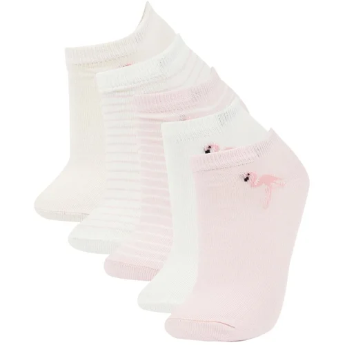 Defacto Girl's 5-Piece Cotton Booties Socks