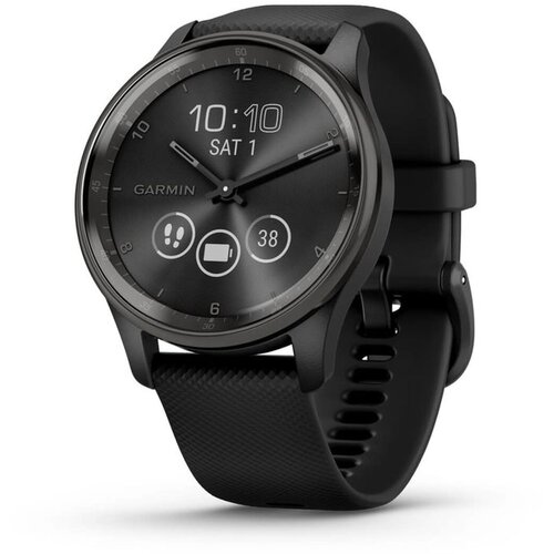 Garmin hibridni pametni sat v&amp;iacute;vomove Trend, tamnosivi čelični okvir, crno kući&amp;scaron;te i silikonski remen Slike