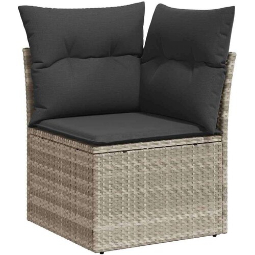 VidaXL 8-dijelni set vrtnih sofa od poliratana s jastucima svjetlosivi Slike