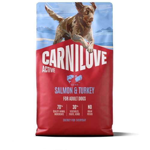 Carnilove Dog Active Adult, briketi - losos in puran 4 kg Cene