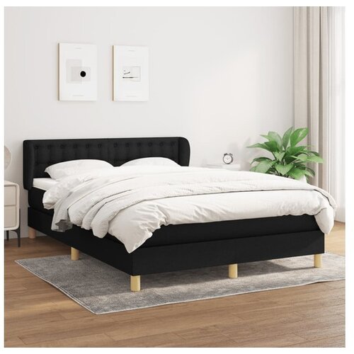 vidaXL Krevet s oprugama i madracem crni 140 x 190 cm od tkanine Cene
