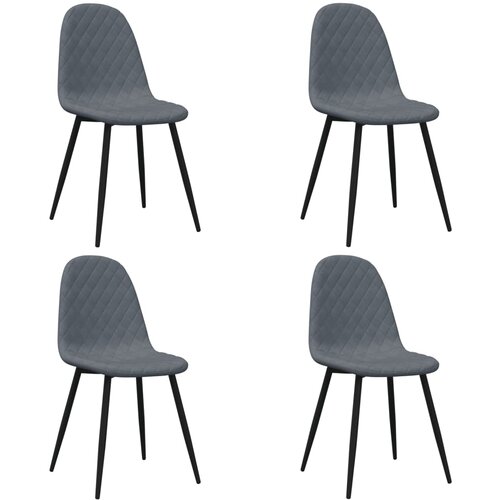 Maison Chic Jedilni stoli - Vzorci stoli 4 kosi temno siv žamet A959, (22031760) Slike