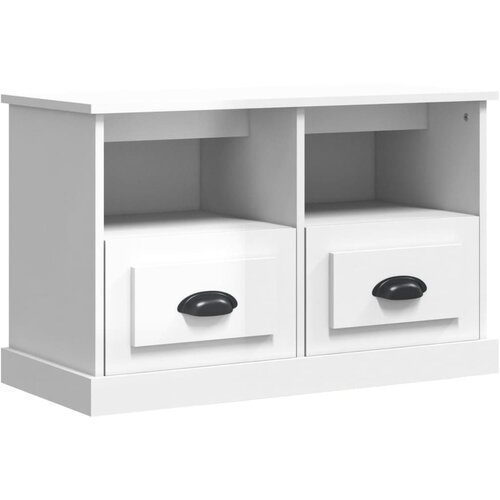 Maison Chic TV omarica - TV stojalo - Televizijska omarica visok sijaj bela 80x35x50 cm inženirski les, (21700936) Cene