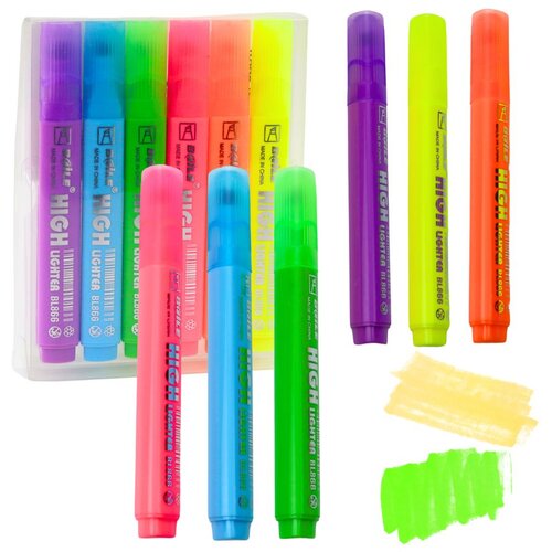 Highlighter set &amp;scaron;kolski ured &amp;scaron;areni neon 6 kom. Slike