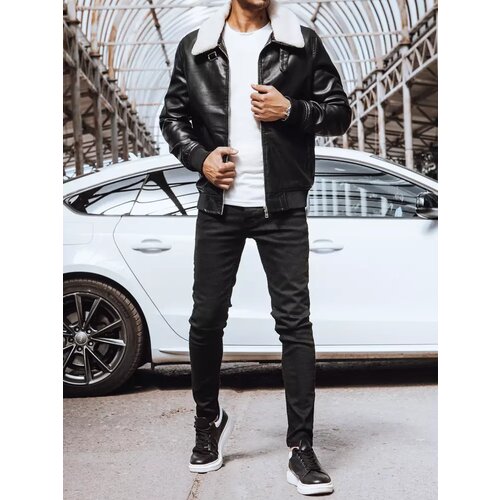 DStreet Black men's leather jacket TX4233 Cene