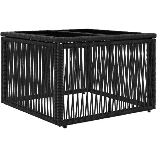 vidaXL Vrtna miza Črna 55 x 55 x 37 cm PE Ratan in Steklo, (5000285908) Cene