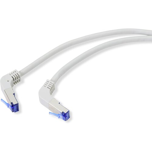 Renkforce RF-4892474 RJ45 omrežni kabel\, Patch kabel CAT 6a S/FTP 1.00 m siva 90&deg; kotni navzdol 1 kos, (20418361) Cene