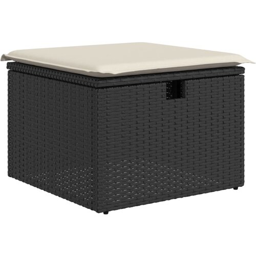 Maison Chic Vrtni stolček - Vrtni stoli z blazino črn 55x55x37 cm poli ratan JS815, (21877498) Slike