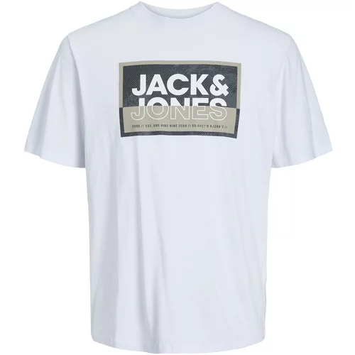 Jack & Jones Majica 'LOGAN' plava / taupe siva / bijela