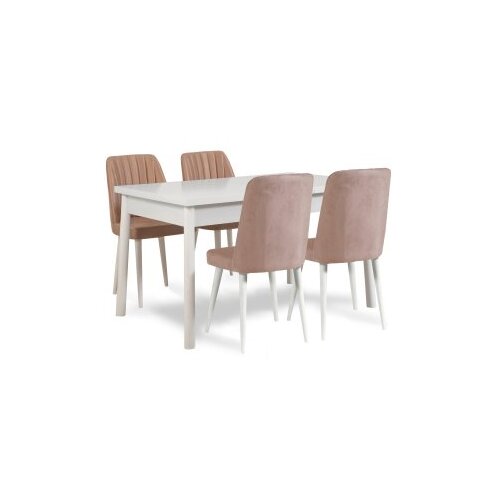  Set trpezarijski sto i 4 trpezarijske stolice Costa Bijelo-bež Slike