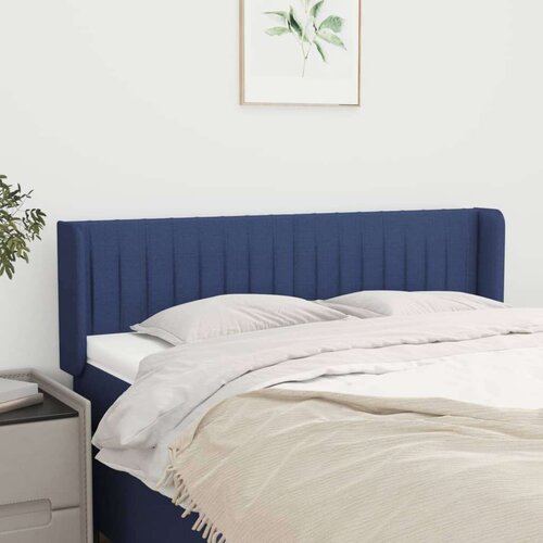  Vzglavje z u&amp;scaron;esi modro 147x16x78/88 cm blago, (20952364) Slike