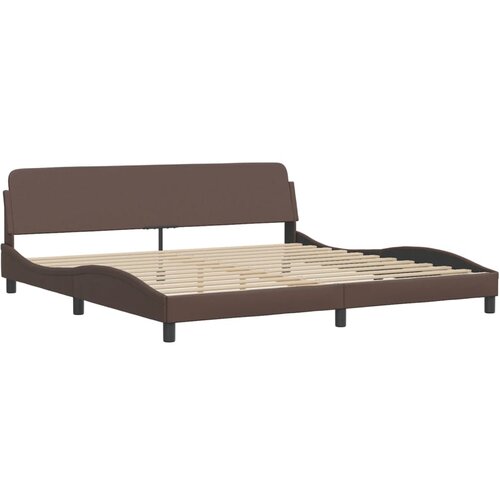 VidaXL Okvir za krevet s uzglavljem smeđi 200x200 cm od umjetne kože Slike
