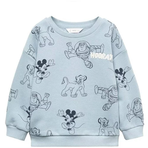 MANGO KIDS Sweater majica 'Hoorray' pastelno plava / crna / bijela