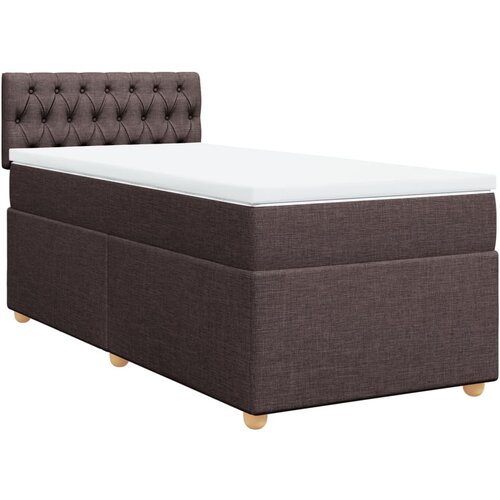 VidaXL Box spring postelja z vzmetnico temno rjav 90x190 cm blago, (21291168) Slike