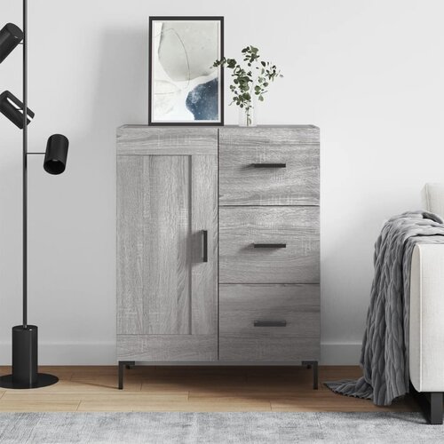 vidaXL Komoda siva sonoma 69,5x34x90 cm inženirski les Cene