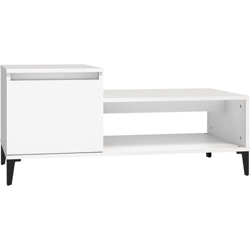 Maison Chic Klubska mizica - kavna mizica - Nizka mizica Bela 100x50x45 cm inženirski les, (21755206) Cene