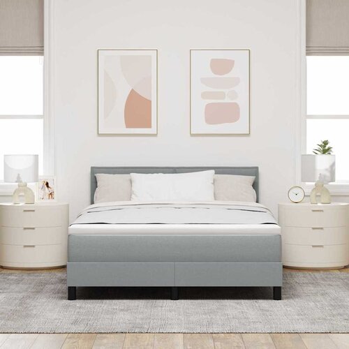  s opruga kutije Svijetlo siva 160 x 200 cm tkanina Slike