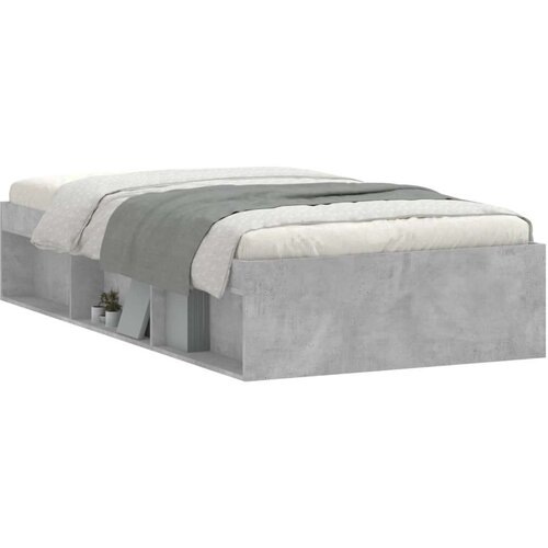  Kreveta siva boja betona 90 x 190 cm Slike