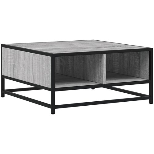 Maison Chic Klubska mizica - kavna mizica - Nizka mizica siva sonoma 60,5x60,5x30 cm inž. les in kovina, (21753272) Cene