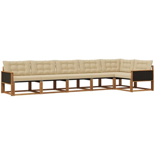  Set vanjskih sofa 6 kom. Prirodna i bež Smeđa 402 x 164,5 x 73 cm Slike