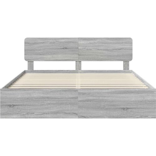  Okvir za krevet s uzglavljem Siva Sonoma 200 x 200 cm Slike