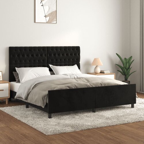  Okvir za krevet s uzglavljem crni 180x200 cm bar&scaron;unasti Cijene