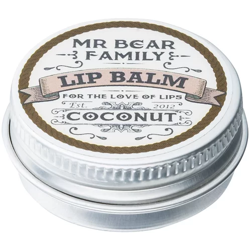 Mr Bear Family Coconut balzam za ustnice za moške 15 ml