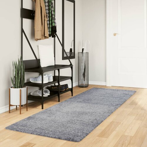 vidaXL Košata preproga moderna modra 80x250 cm Cene