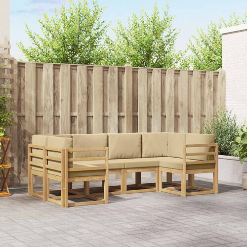  Set vanjskih sofa 6 kom. Bijela i bež Smeđa 245 x 126,5 x 73 cm Cene