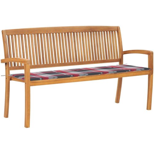  Složiva vrtna klupa s jastukom 159 cm od masovne tikovine Cene