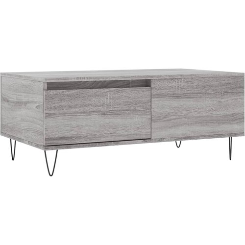 Maison Chic Klubska mizica - kavna mizica - Nizka mizica siva sonoma 90x50x36,5 cm inženirski les, (21752595) Slike
