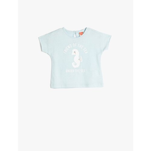Koton T-Shirt Short Sleeve Crew Neck Sea Horse Printed Cotton Slike