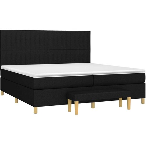  Krevet s oprugama i madracem crni 200x200 cm od tkanine Slike