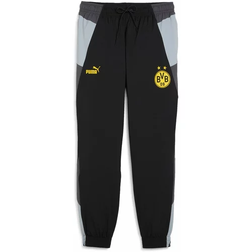 Puma Sportske hlače 'BVB' žuta / siva / tamo siva / crna