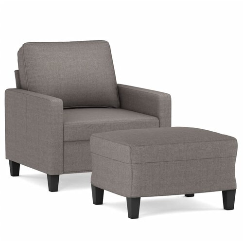  Fotelja s tabureom smeđesiva 60 cm od tkanine Slike