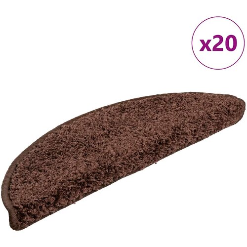  Prostirke za stepenice 20 kom 56x17x3 cm smeđe poluokrugle Cene