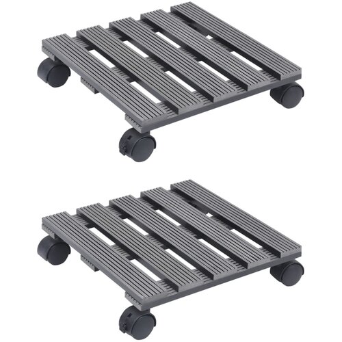 vidaXL kolica za biljke 2 kom siva 30 x 30 x 7,5 cm WPC Cijene