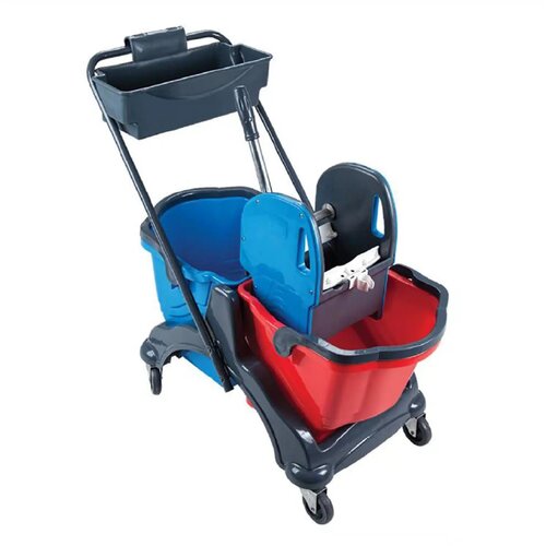 Kolica za čišćenje sa cediljkom DUO BUCKET 2×18 L Slike