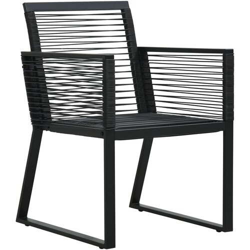  7-dijelni vrtni blagovaonski set od PVC ratana crni Slike