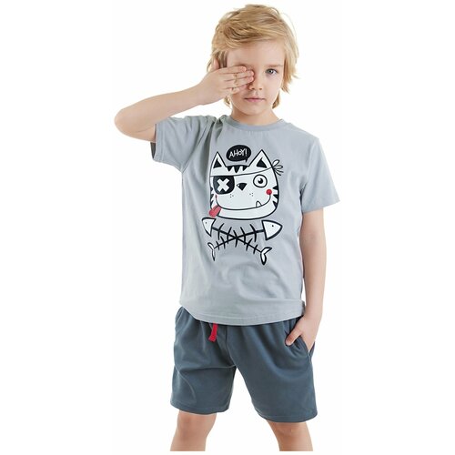 Denokids Ahoy Cat Boy T-shirt Shorts Set Cene