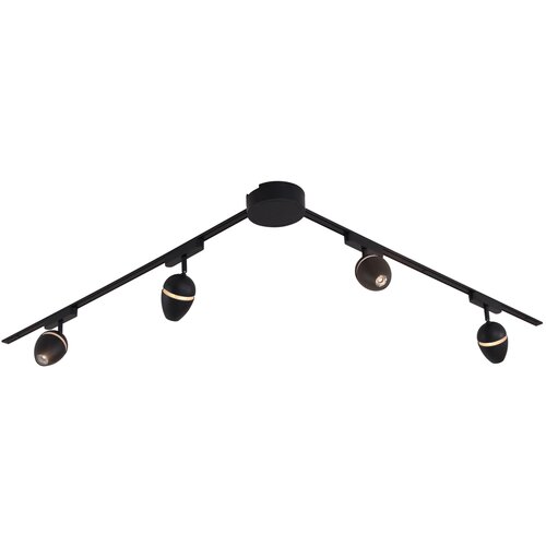 QAZQA Modern railsysteem met 4 spots zwart 1-fase - Magnetic Eggy Cene