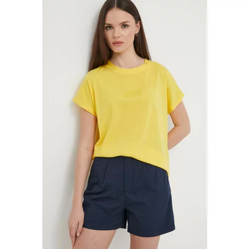 North Sails Bombažna kratka majica ženska, rumena barva, 093372