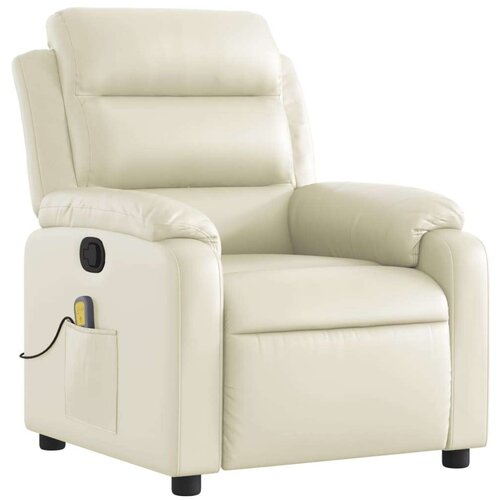 VidaXL Masažni naslonjač od umjetne kože krem Slike