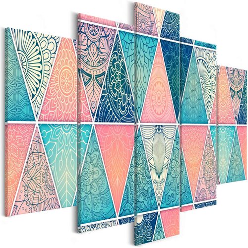  Slika - Oriental Triangles (5 Parts) Wide 100x50 Slike