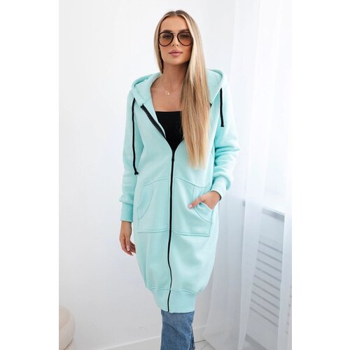 Kesi Women's Long Insulated Hooded Sweatshirt - Mint Cene