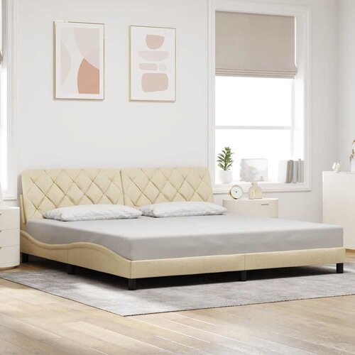  Okvir za krevet bez madraca krem 200x200 cm od tkanine Cijene