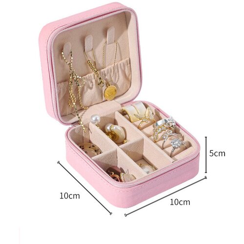 INF Mini škatla za nakit - elegantno umetno usnje Pink, (21685516) Cene