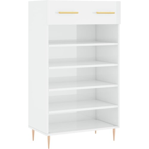 Maison Chic Omarice za obutev - Kopa za čevlje visok sijaj bela 60x35x105 cm inženirski les, (21777805) Slike