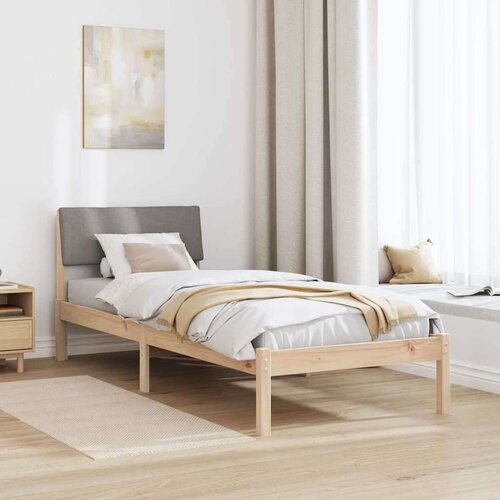  Okvir kreveta Smeđa i taupe 75 x 190 cm Masivna borovina Slike