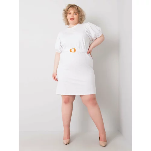 Fashion Hunters White dress plus sizes with decorative sleeves